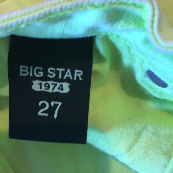 Lime green/yellow Big Star denim shorts - Picture 5 of 5